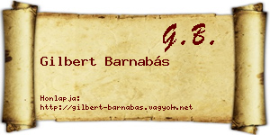 Gilbert Barnabás névjegykártya